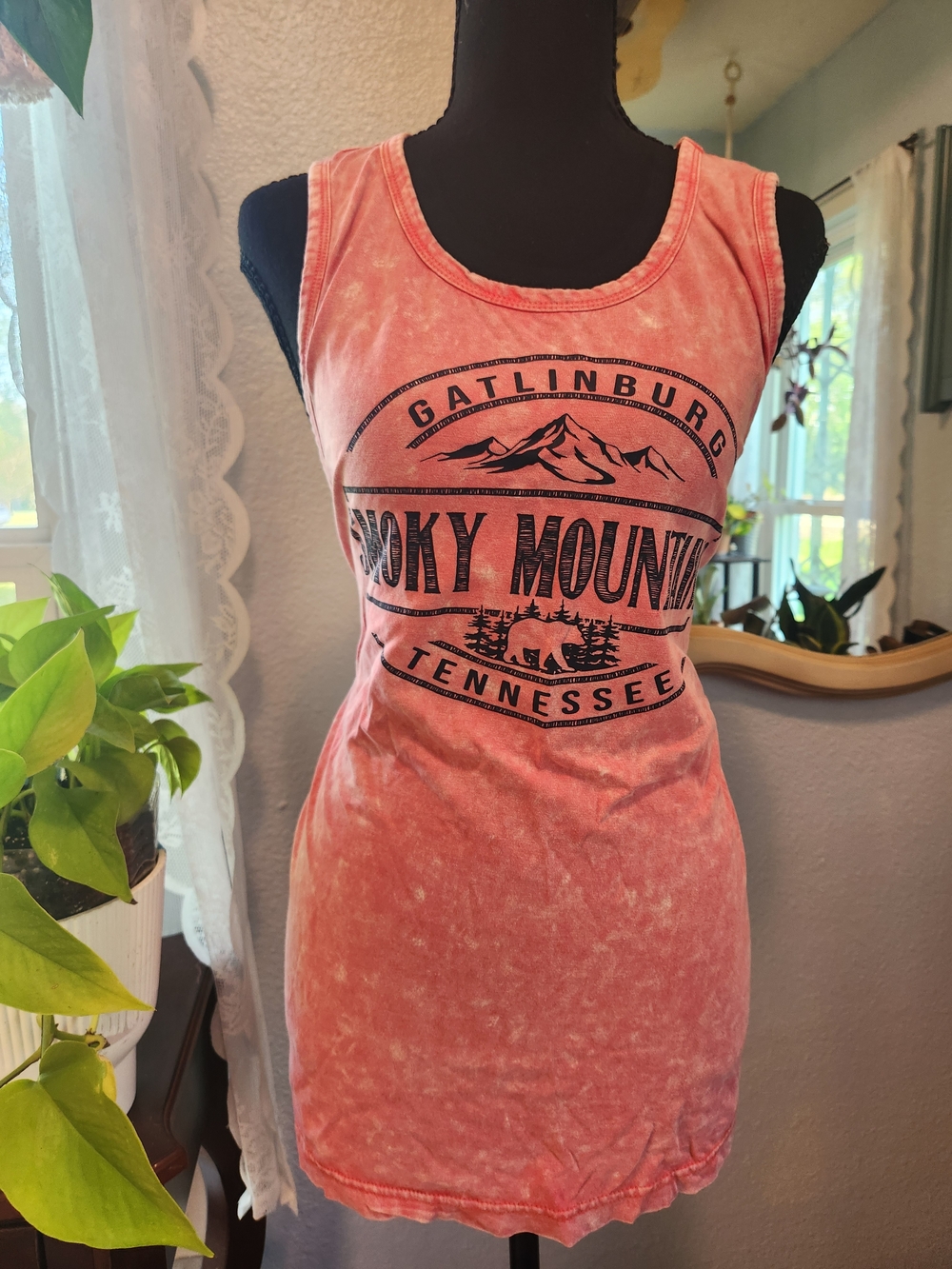 Gatlinburg Smoky Mountain Tennessee Coral Tank Dress